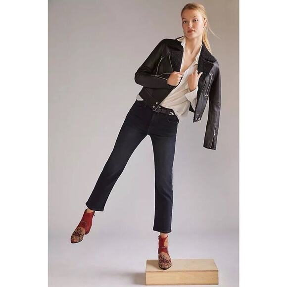 Pilcro Anthropologie Black Distressed Vintage Straight Jeans Boho Womens Size 28 - Picture 1 of 9